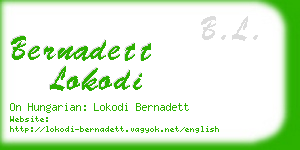 bernadett lokodi business card